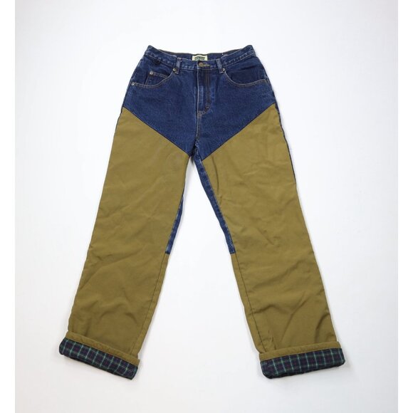 Vintage 90s Streetwear Mens 30x32 Faded Flannel Lined Field Brush Denim Jeans